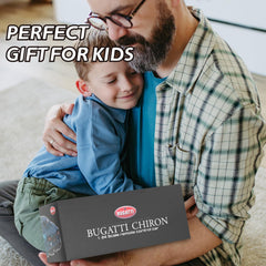 MIEBELY Bugatti Chiron RC car durable ABS body handles indoor outdoor play.