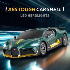 MIEBELY Bugatti Divo RC car side view shows sleek profile for display