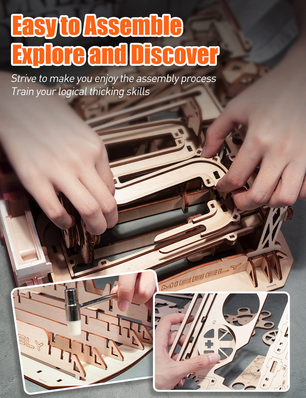 MIEBELY laser-cut pieces showing burr-free edges for smooth assembly