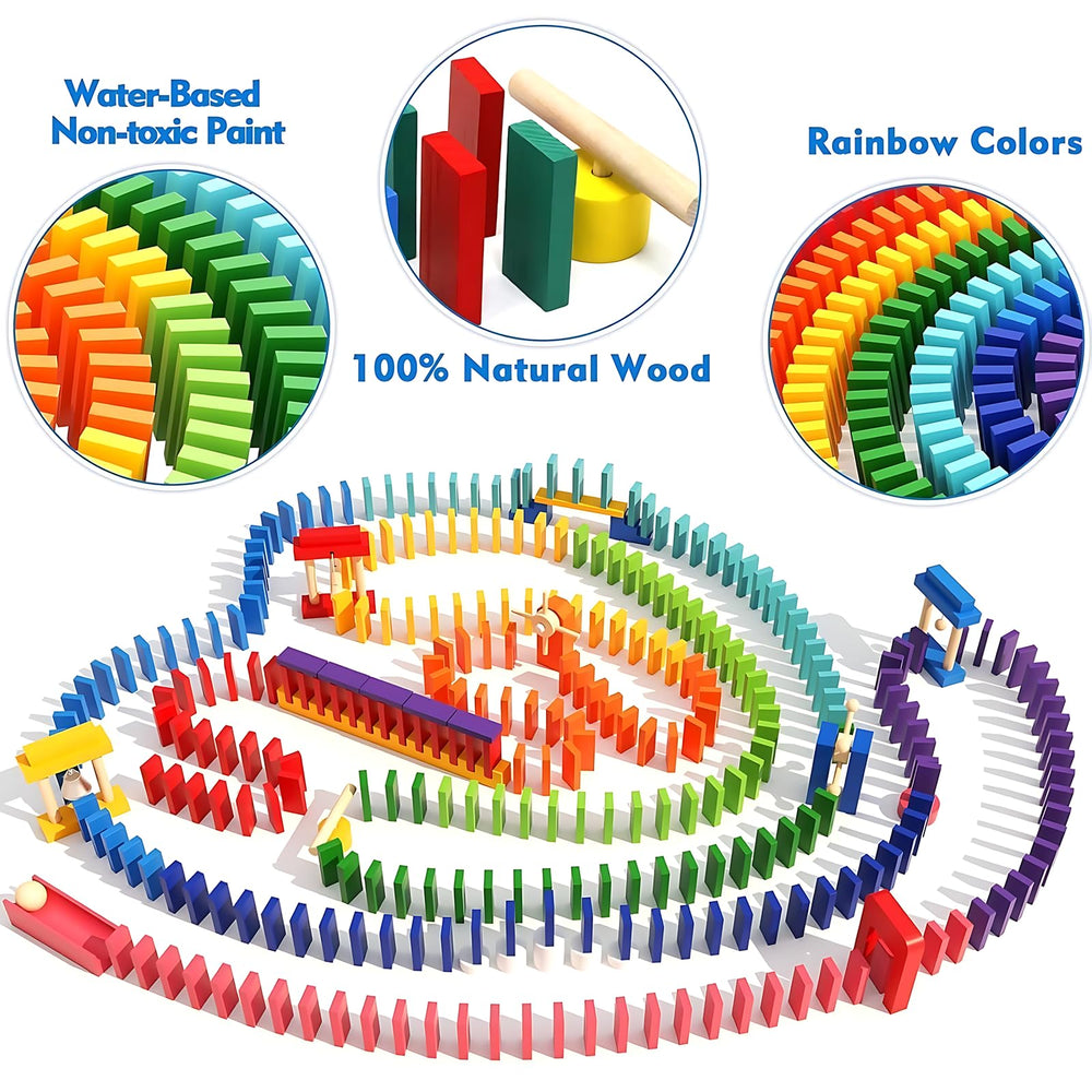 Migargle dominoes neatly stored in the included bag for on the go family play.