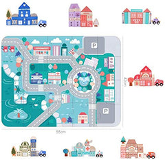 Migargle blocks inspire imagination to create hospitals, hotels, and other city buildings.
