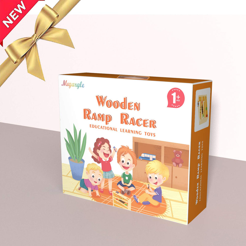 Migargle toddler playing encourages sharing and taking turns during races