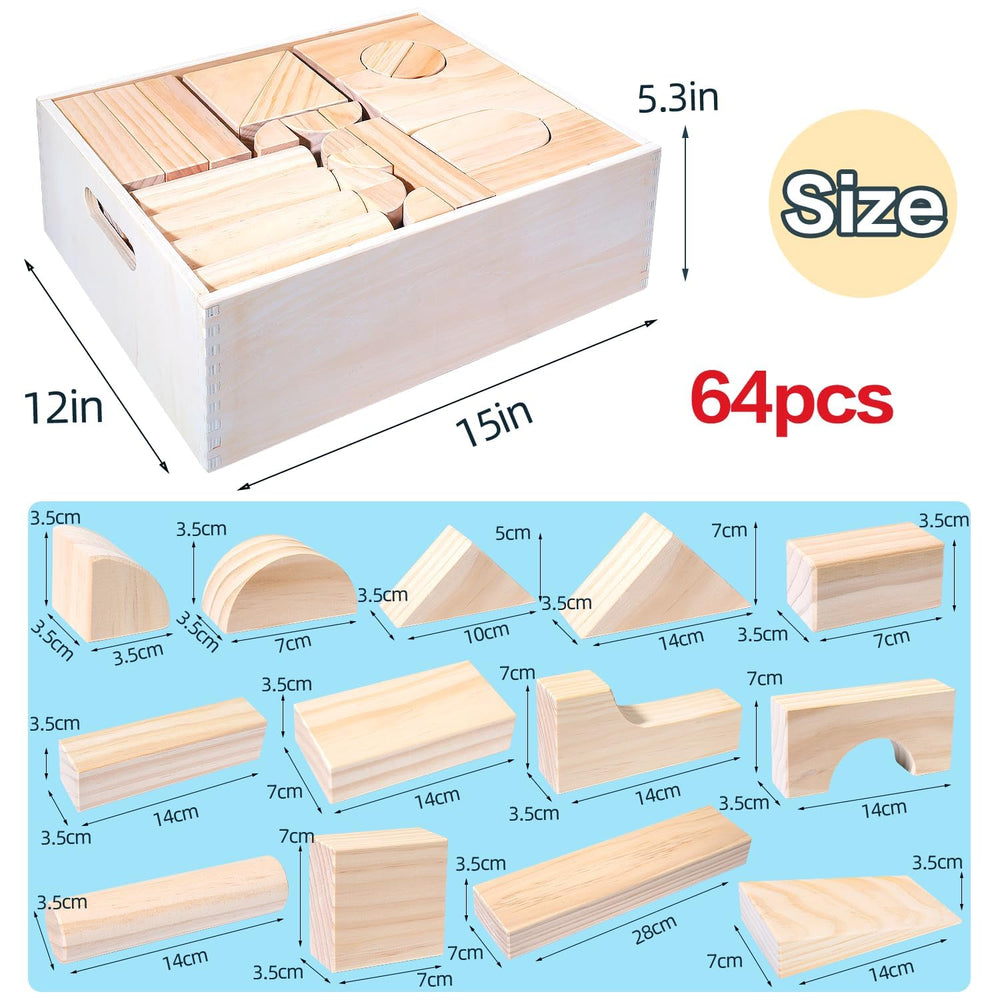 Migargle wooden blocks highlight natural finishes and diverse shapes for creative play.