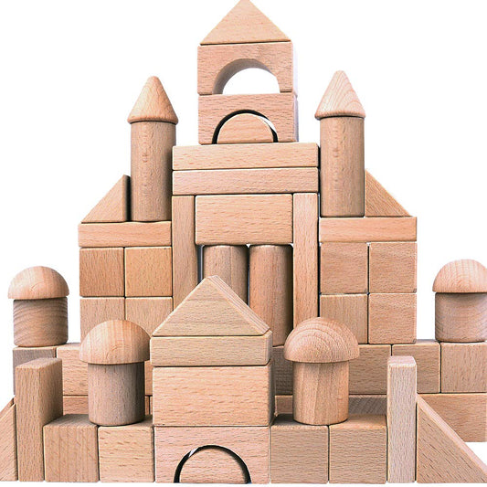 Migargle wooden blocks set with colorful pieces for imaginative building play