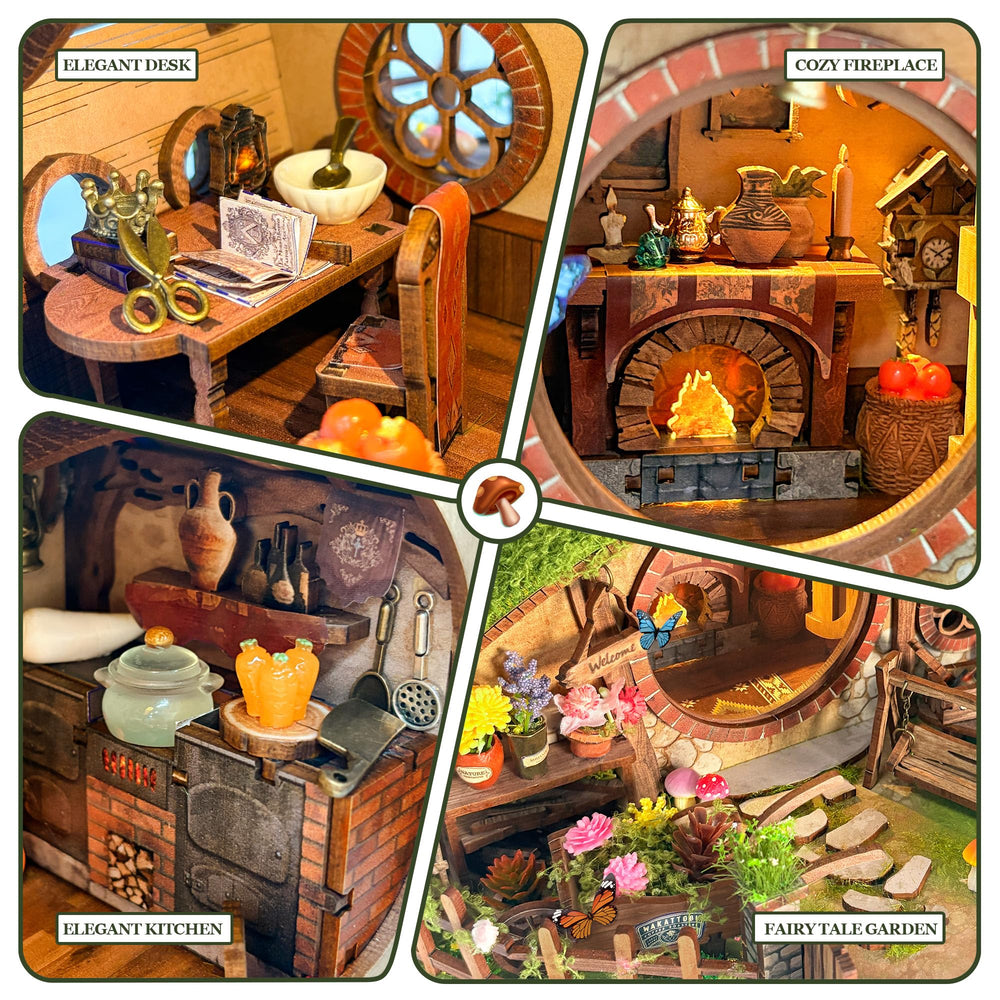 Miggley The Magic Ring House arched door invites a whimsical entry for display.