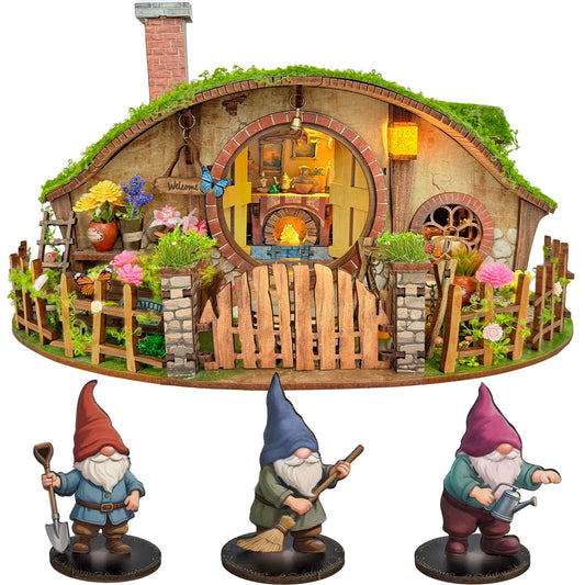 Miggley The Magic Ring House front view enhances shelf decor with whimsical charm.