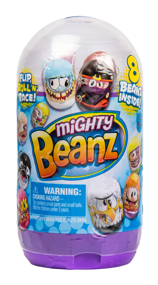 Mighty Beanz Slam Pack 8 Pack unboxing action as the Pod bursts open.