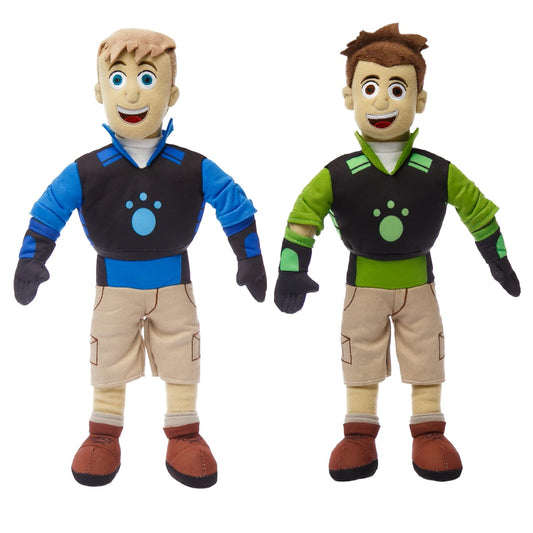 Mighty Mojo Chris Kratt plush with embroidered Creature Power suit for imaginative play.