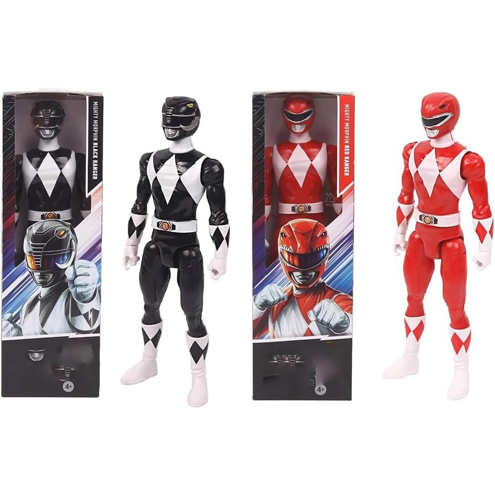 Mighty Morphin Ranger 12-Inch figure detail shot, highlighting authentic sculpt and vibrant colors.