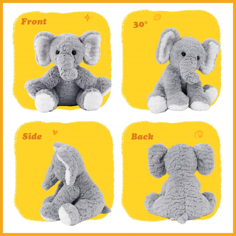 Mikee Fluffie bedtime companion elephant plush for calm evenings.