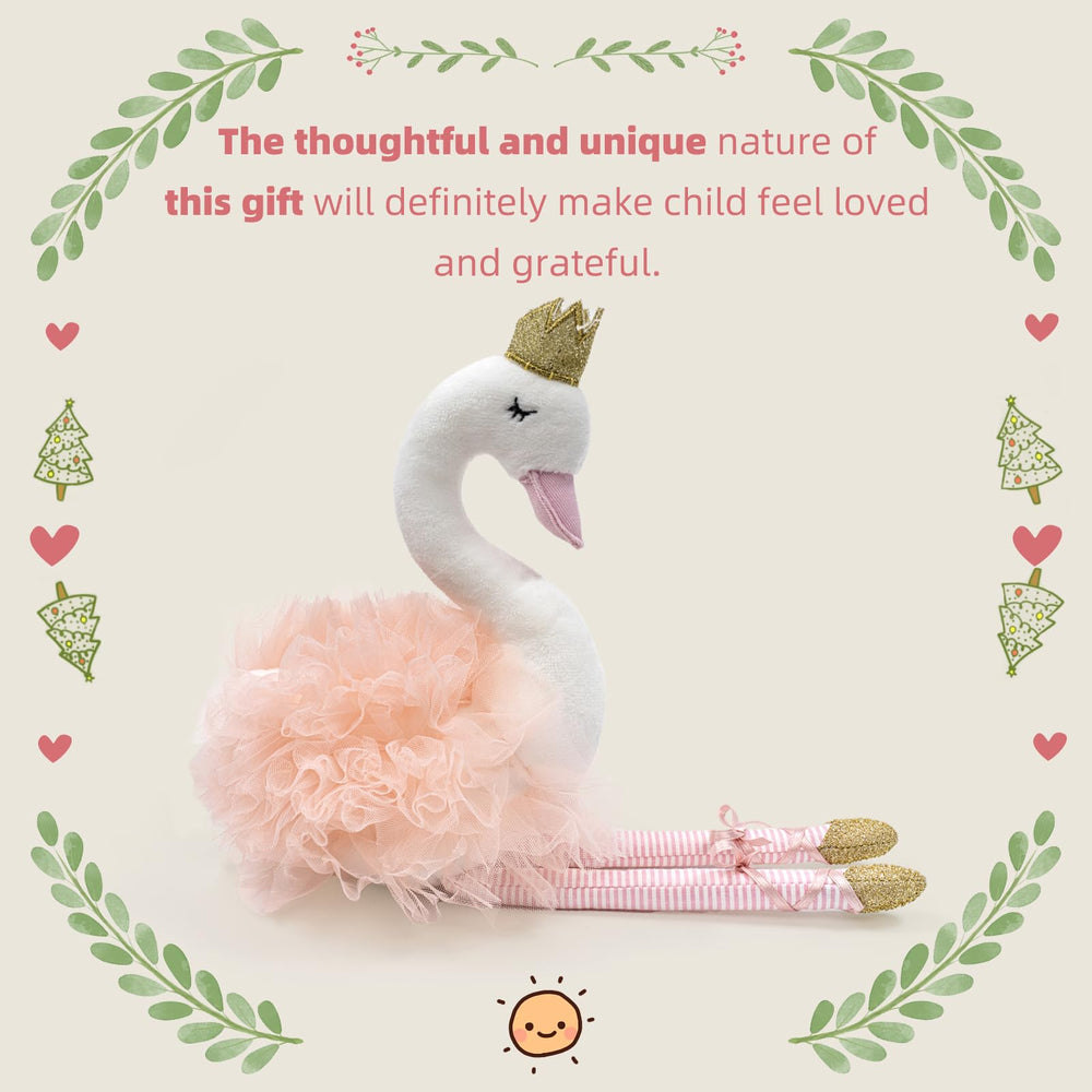 Mikee Fluffie swan plush decor accent for a nursery or shelf.
