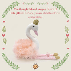 Mikee Fluffie swan plush decor accent for a nursery or shelf.