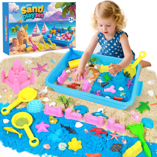 Mikiwon Ocean Sensory Bin kit shown in packaging for mess-free indoor play.