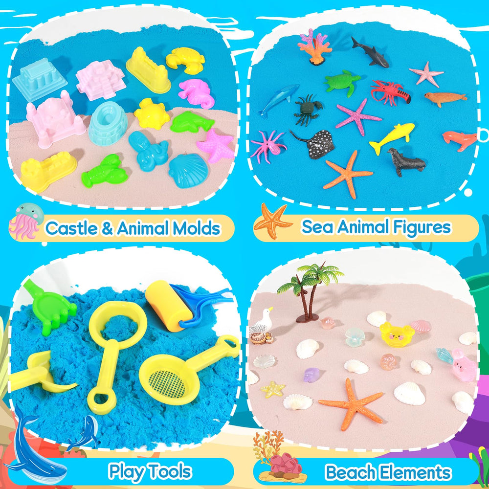 Sandbox with lid keeps play neat and portable.