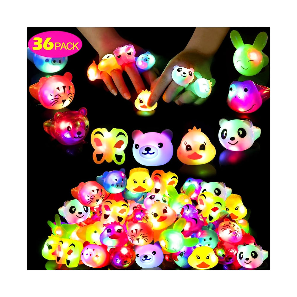 Mikulala light up rings in yellow bear glow for kid-friendly party favors.