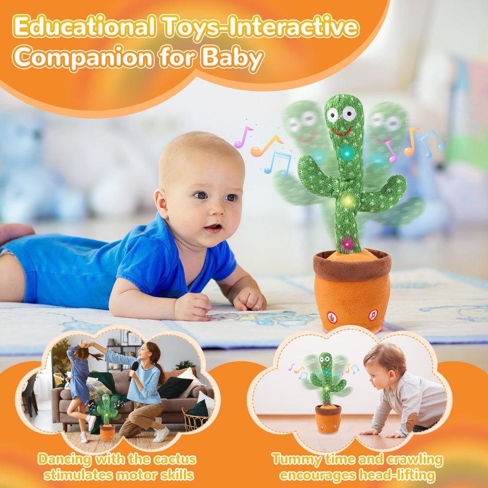 MILEGI Dancing Cactus Toy with dance motions encourages imitation and movement.