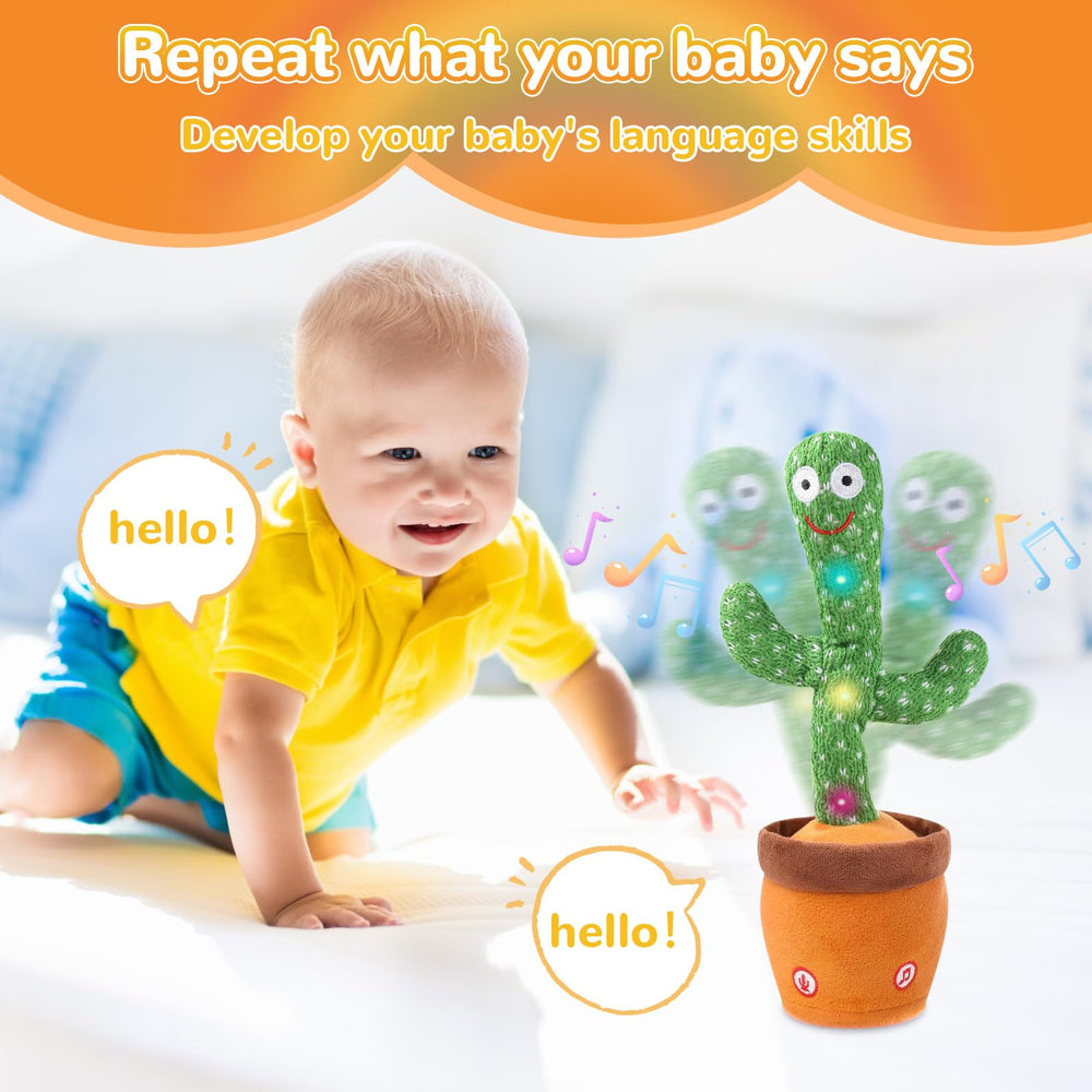 MILEGI Dancing Talking Cactus Toy records and repeats your words for interaction.