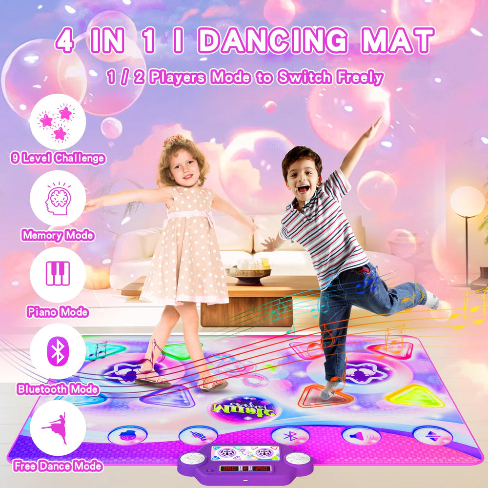 Single-player mode on Mileonaim dance mat with two-button controls for practice.