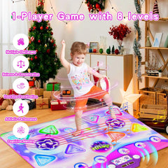 Adjustable volume control on Mileonaim dance mat for tailored sound.