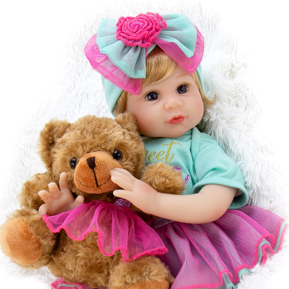 Milidool lifelike 22-inch doll in blue onesie ready for imaginative play
