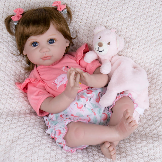 Milidool realistic reborn doll face smiling, perfect for comforting pretend play