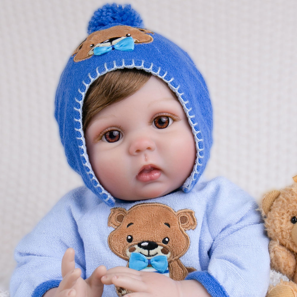 Milidool reborn baby boy in teddy outfit ideal for collection.