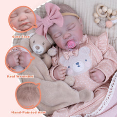 Milidool reborn doll hand-painted hair and eyelashes for authentic newborn look