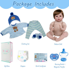 Milidool teddy outfit and accessories enable realistic caregiving.