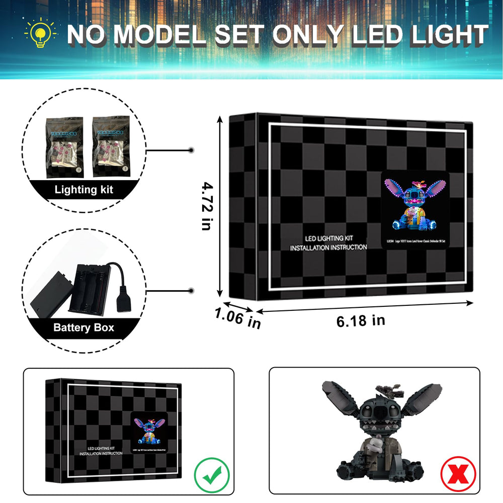 Mililier LED kit powered by USB for Stitch 43249 models