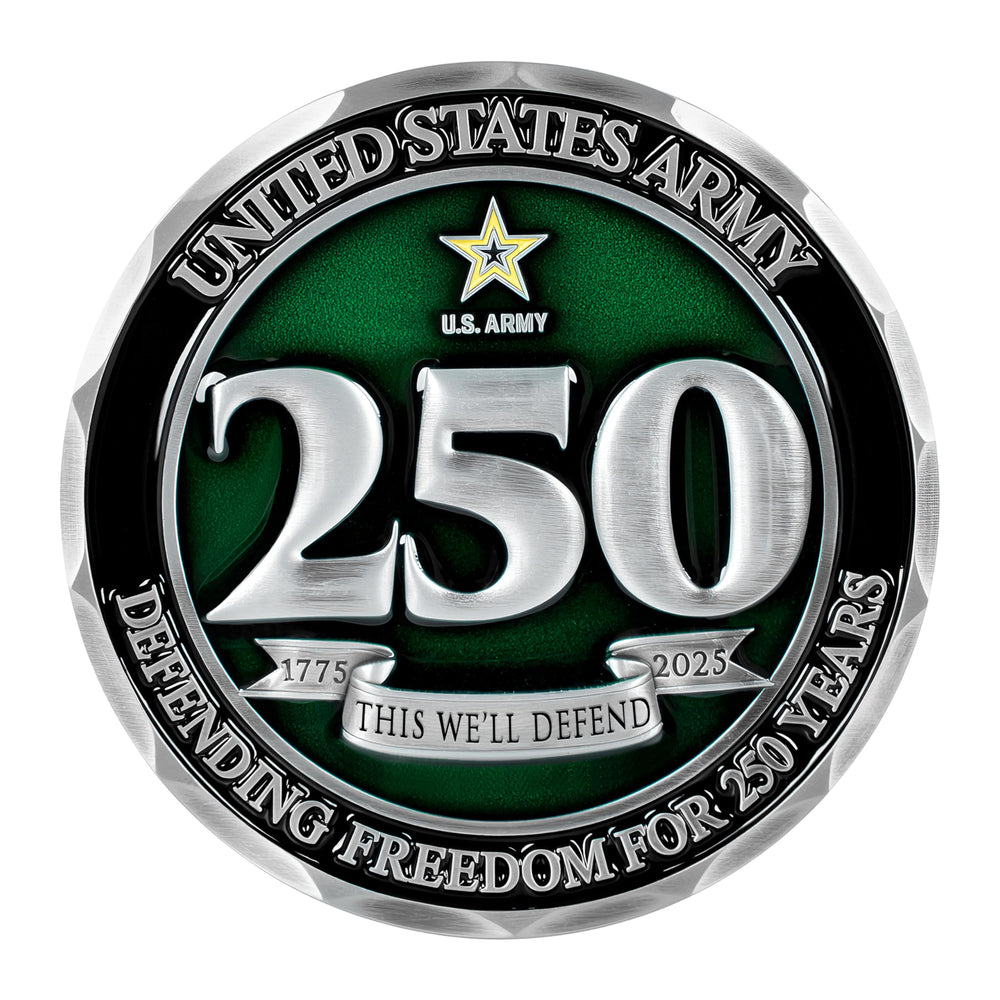 Military Gift Shop coin in gift box ideal for gifting ceremonies.
