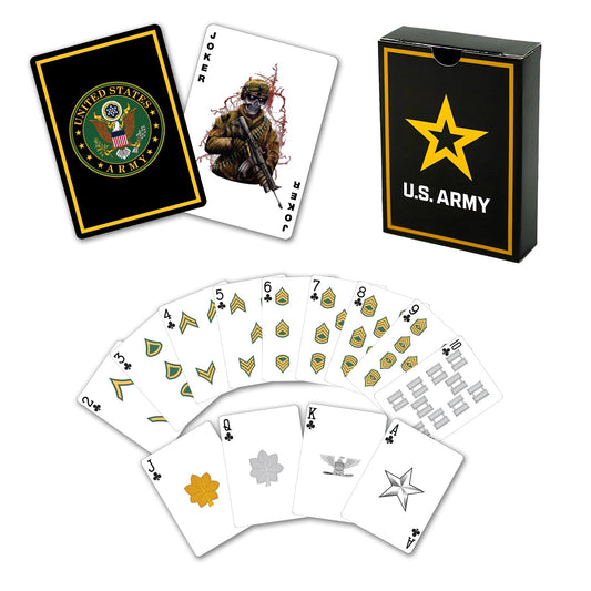 Military Gift Shop Army playing cards front design with bold Army logo