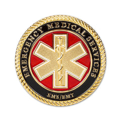 Military Gift Shop EMS-EMT Prayer Coin side engraving highlighting durable keepsake.