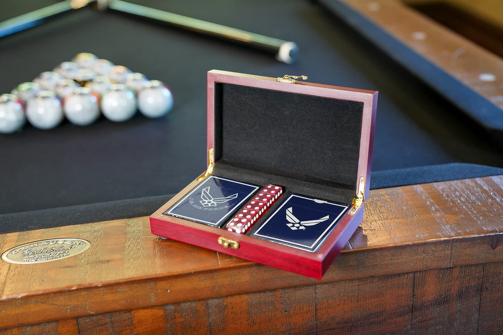 Five dice included to complement two card decks