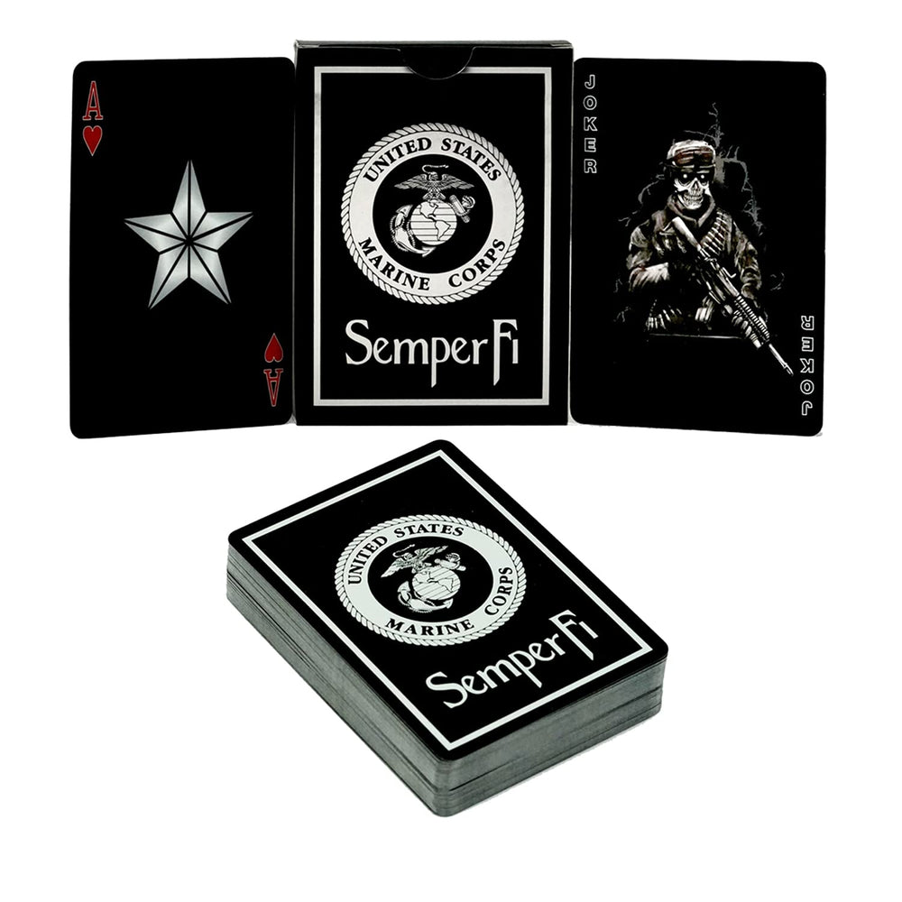 Military Gift Shop USMC playing cards gift-ready packaging option