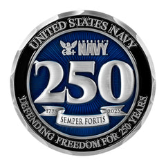 Military Gift Shop USN 250th coin detailed craftsmanship and color
