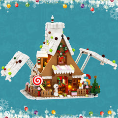 Millionspring gingerbread house with warm-light kit enhances Christmas Eve scenes.