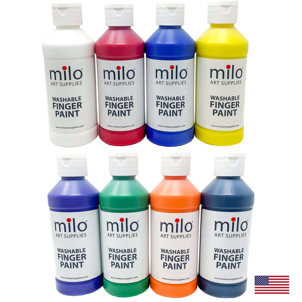 Milo AP-certified non-toxic paints safe for children's art time.