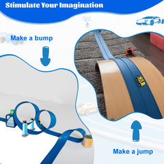Mimeng Uomo monster blue truck ramp for exciting high speed launches.