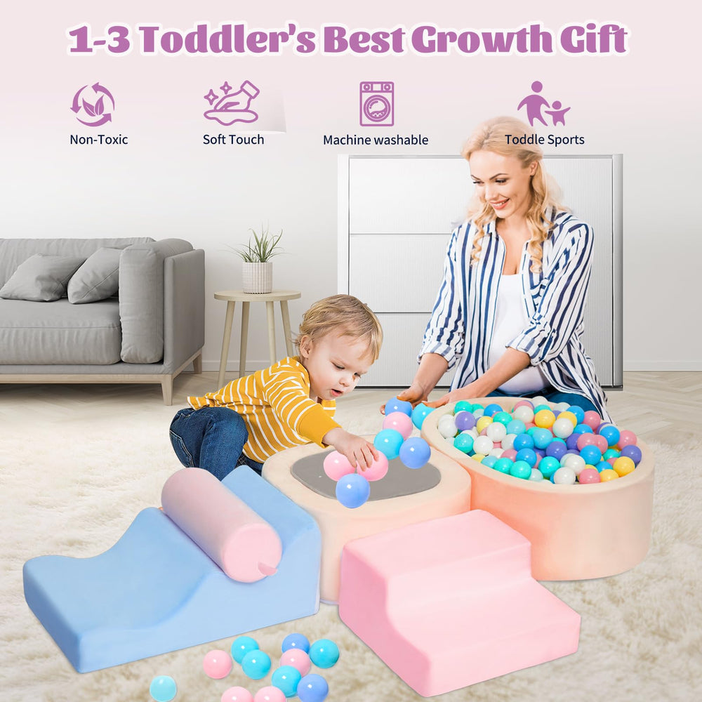 Mind-Action removable washable fabric cover makes cleanup easy after play.