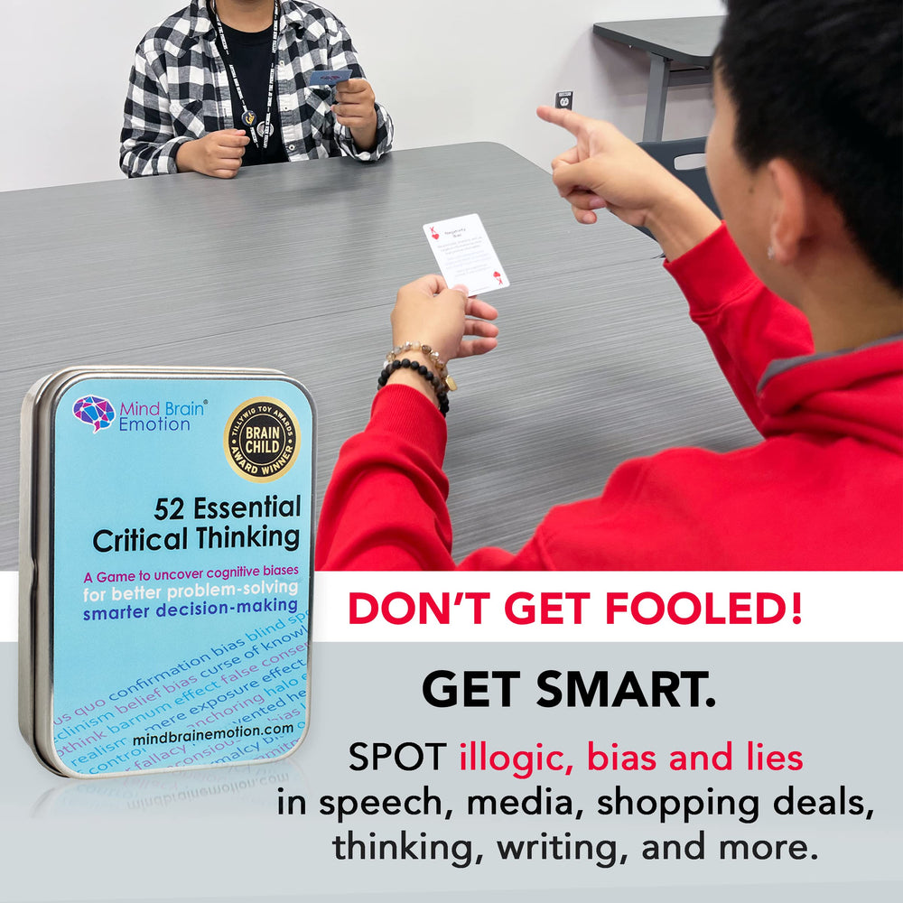 Mind Brain Emotion card design encourages clear, structured reasoning during conversations.