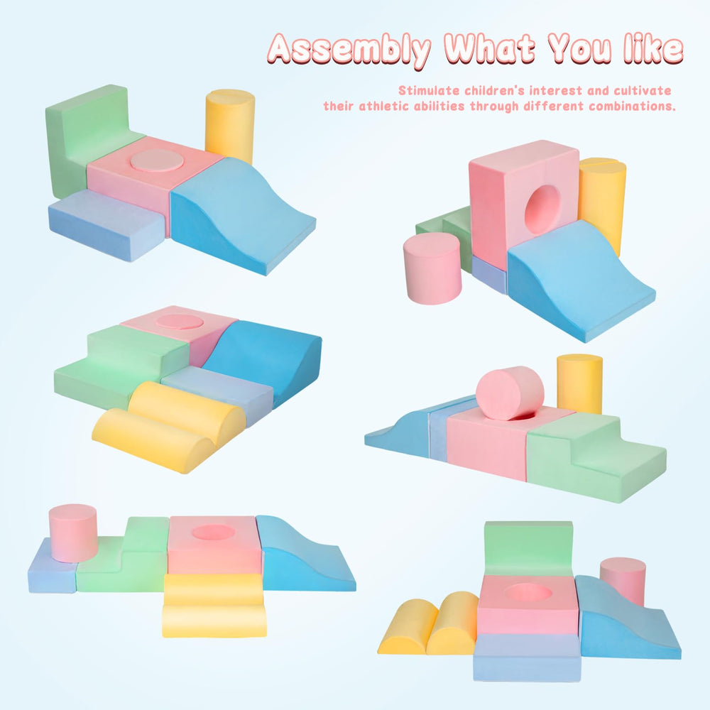 MIND&ACTION deformable cylinders expand layouts for growing toddlers during indoor adventures.