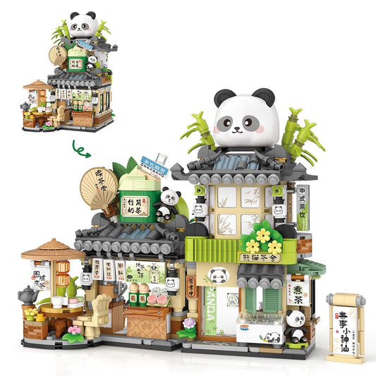 MindBox City Tea House bricks open and close for creative play and spatial thinking.