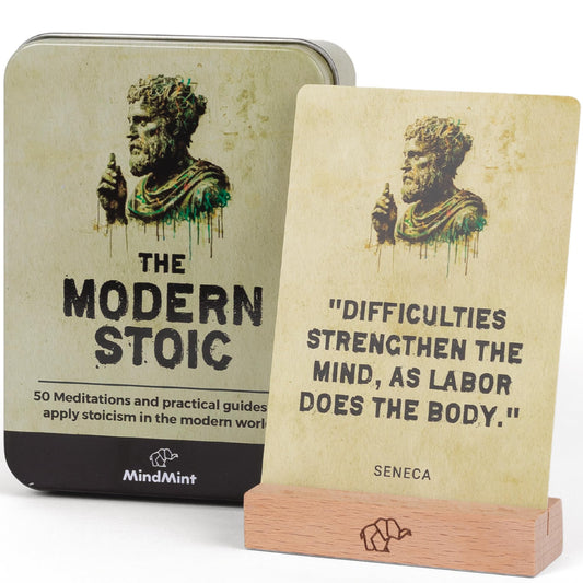 MindMint daily stoicism affirmation cards set with 50 quotes for daily motivation