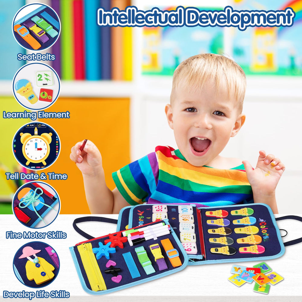 MindPal Busy Board puzzles encourage problem solving and color recognition