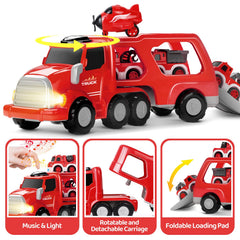 MindPal Fire Truck front headlights light up during playtime adventures.