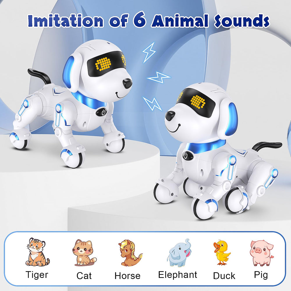 MindPal robot dog programming buttons encourage creative action sequences and logical thinking.