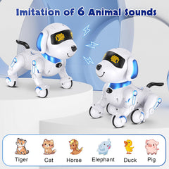 MindPal robot dog programming buttons encourage creative action sequences and logical thinking.