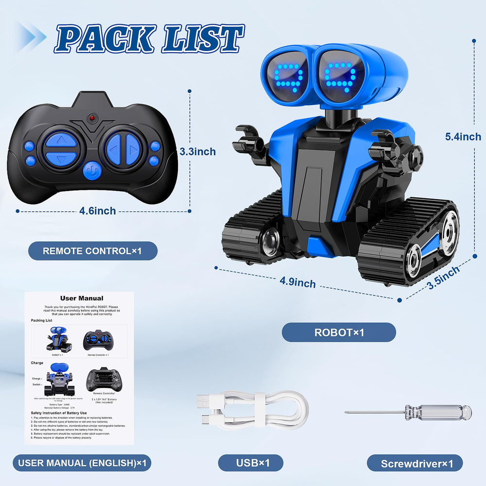 MindPal blue packaging signals a gift-ready robot toy
