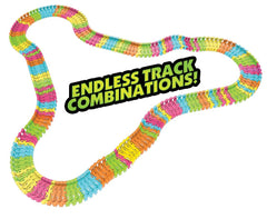 Mindscope Twister Tracks flexible track pieces snapping together for endless layouts
