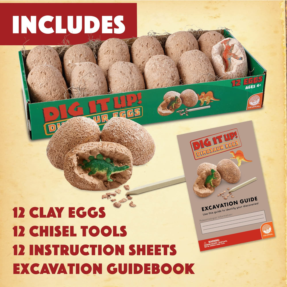 MindWare Dig It Up dinosaur reveal; wash away clay to see the fossil-like figure.